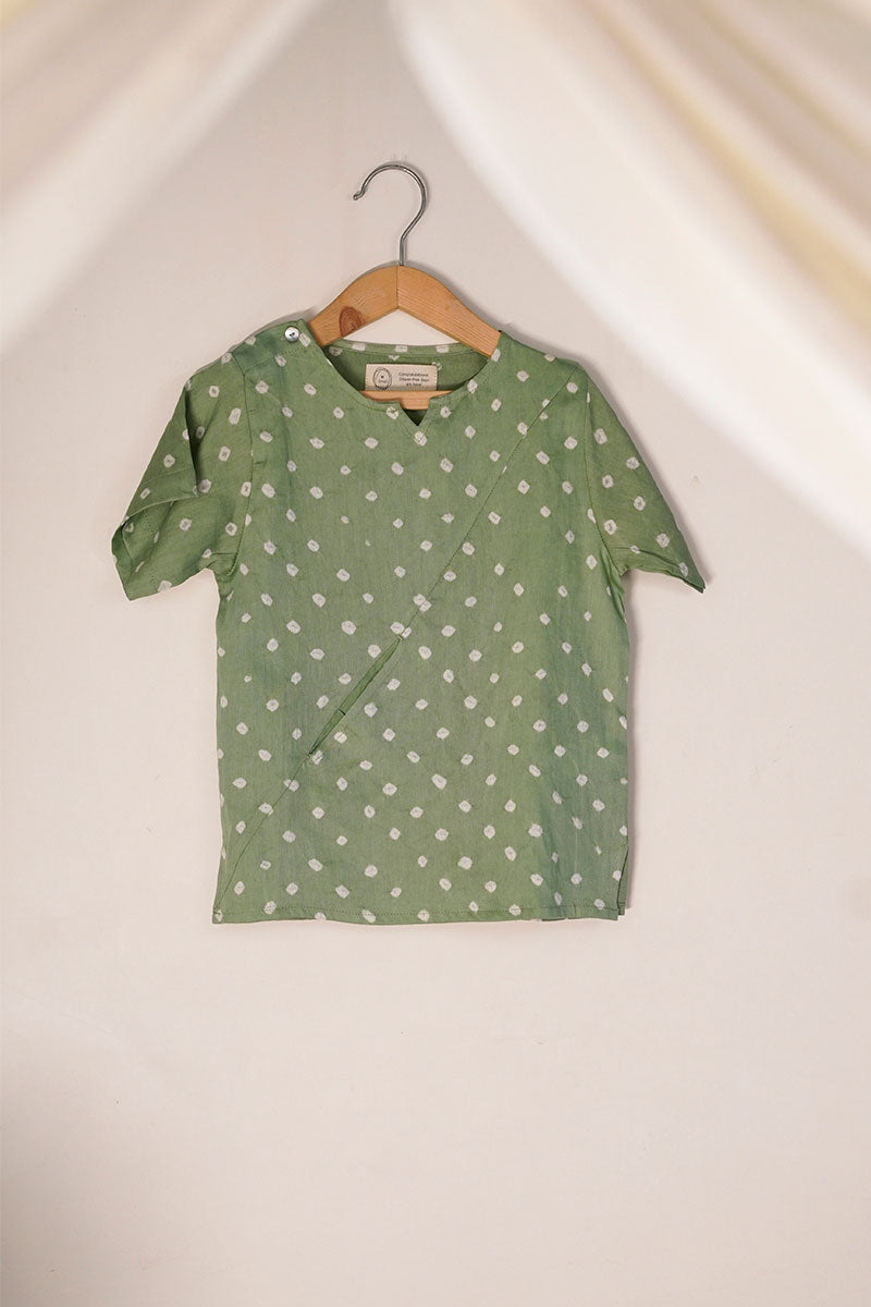 'Chuck a Wobbly' unisex bandhani parsi jhabla tshirt in sea green Love the world today