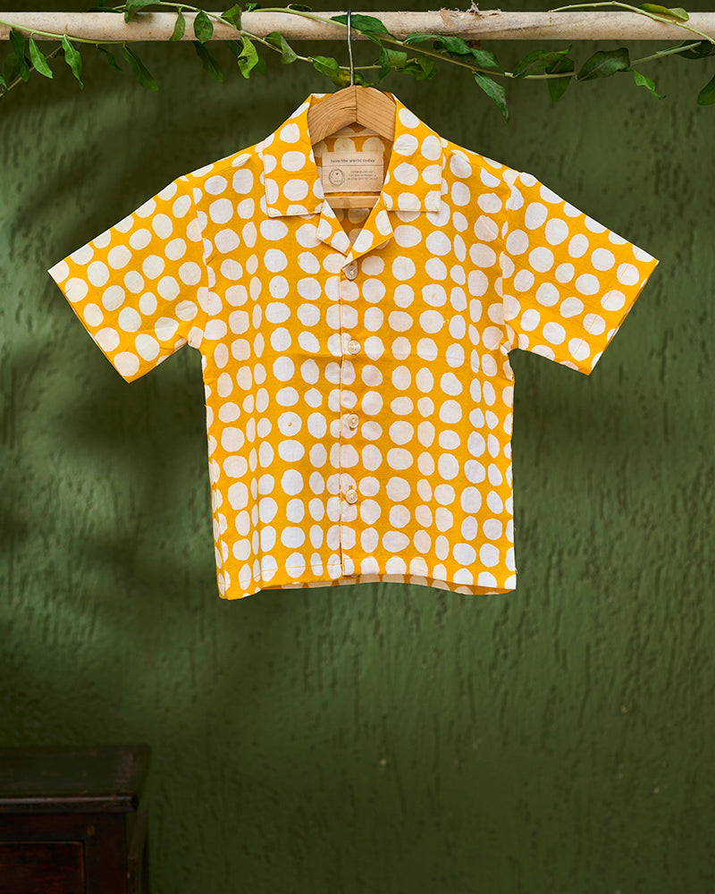 kids-purecotton-half-sleeve-casual-holiday-shirt-with-yellow-polka-handblock-print