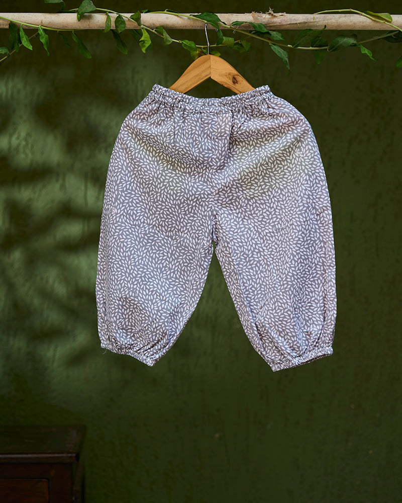unisex-kids-pants-in-grey-hand-block-print-cotton- fabric-from-jaipur-artisan-made