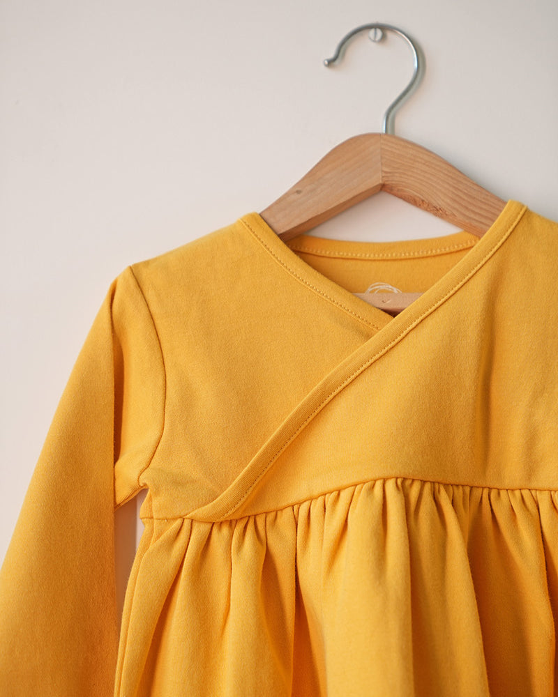 girls-wrap-dress-in-yellow