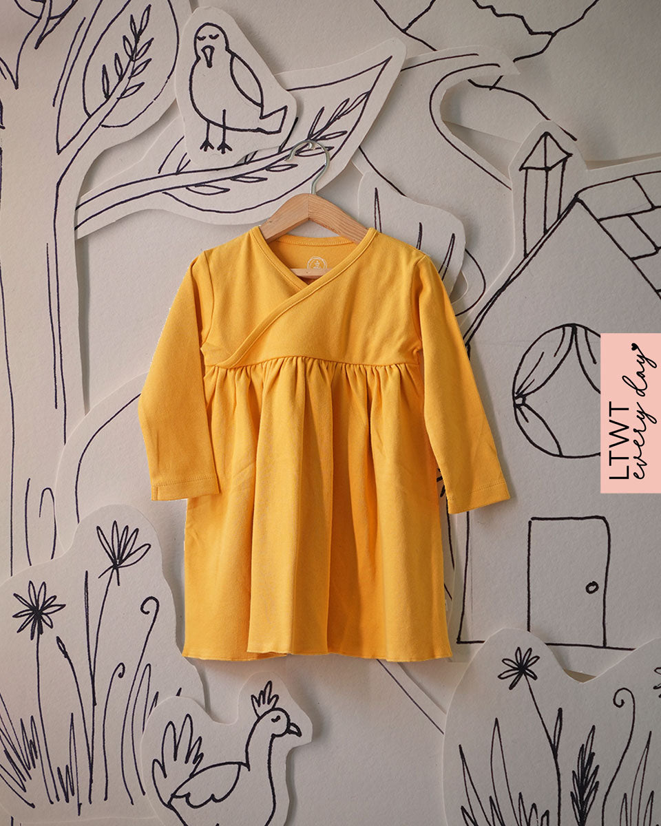 girls-wrap-dress-in-yellow