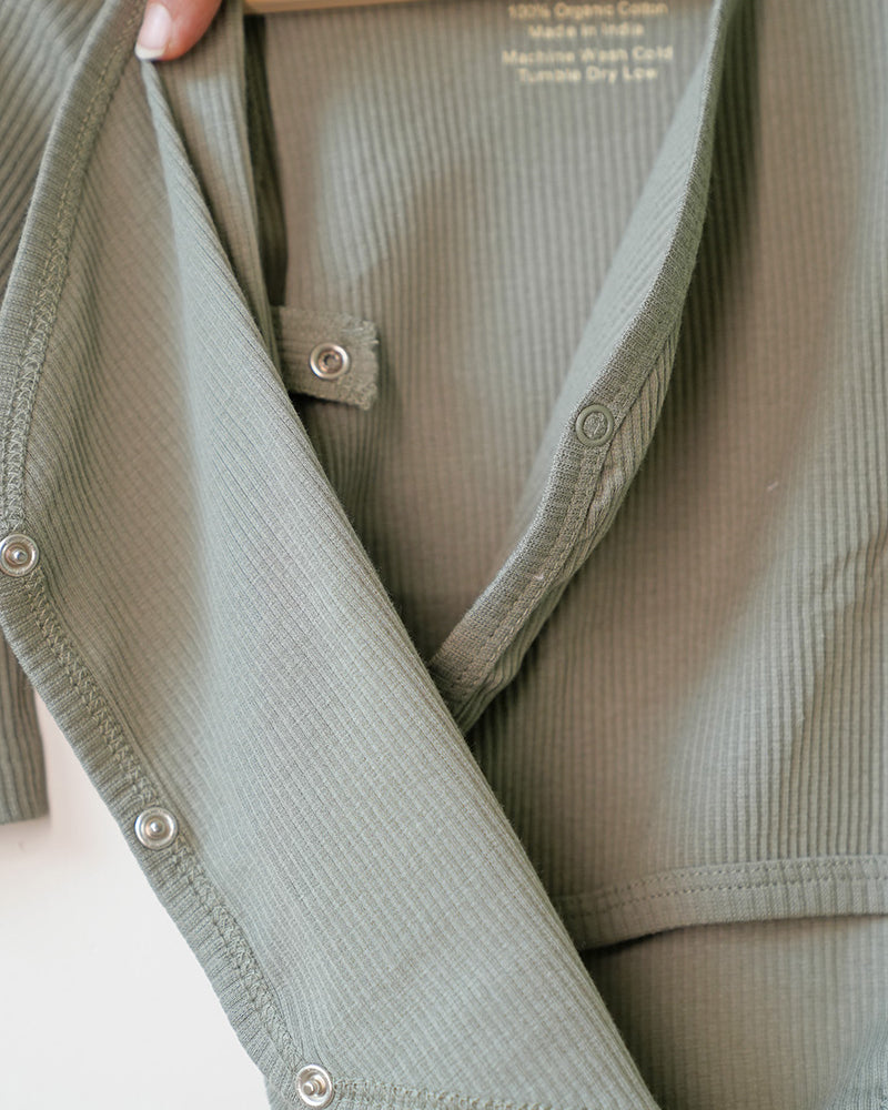 Baby-romper-for-girls-boys-olive-green