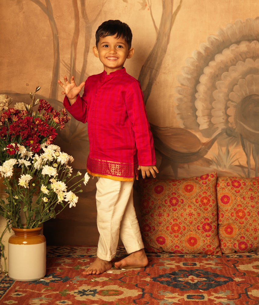 Rukmini festive kurta in pink