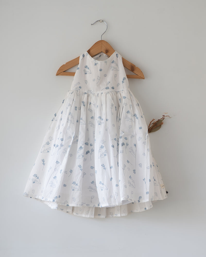 Bloom white floral halter neck mal dress