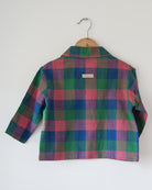 Multi color handwoven cotton checks baggy shirt with Cuban collar for boys.