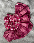 Pink checkered scrunchie with big pink checks frills.