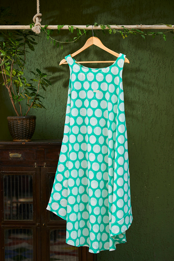 lovetheworldtodays-womens-sleeveless-summer-flared-dress-in-blue-polka-handblock-print-purecotton-made-in-jaipur
