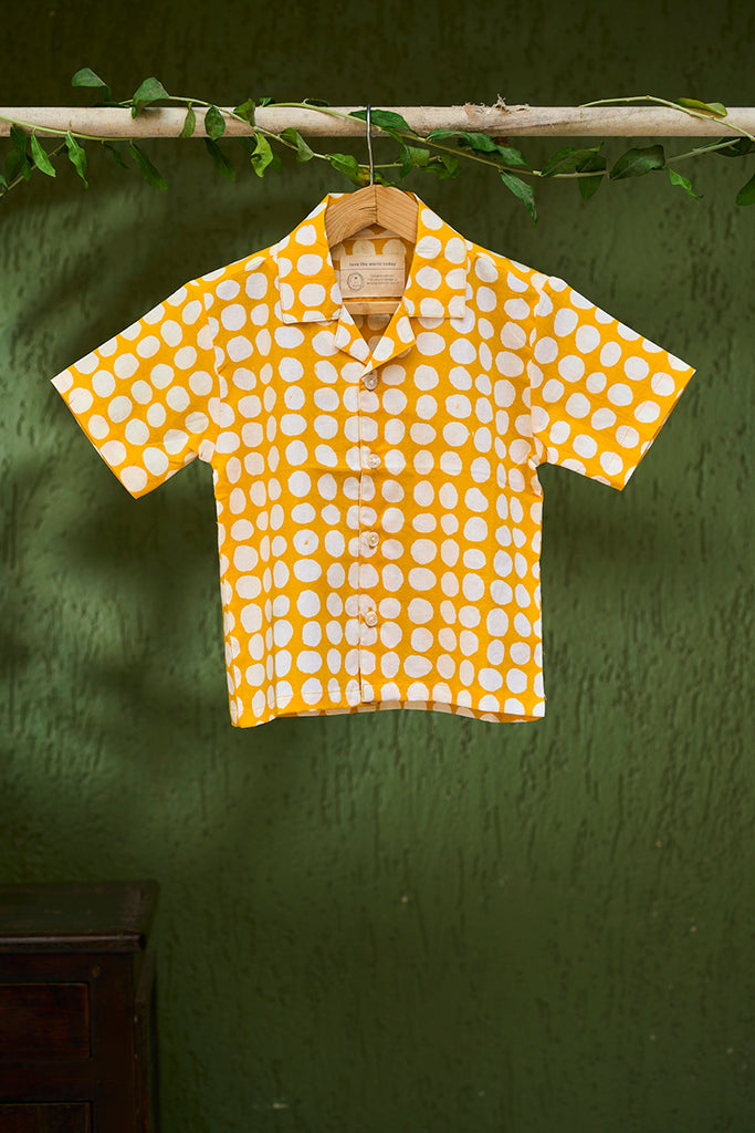 kids-purecotton-half-sleeve-casual-holiday-shirt-with-yellow-polka-handblock-print