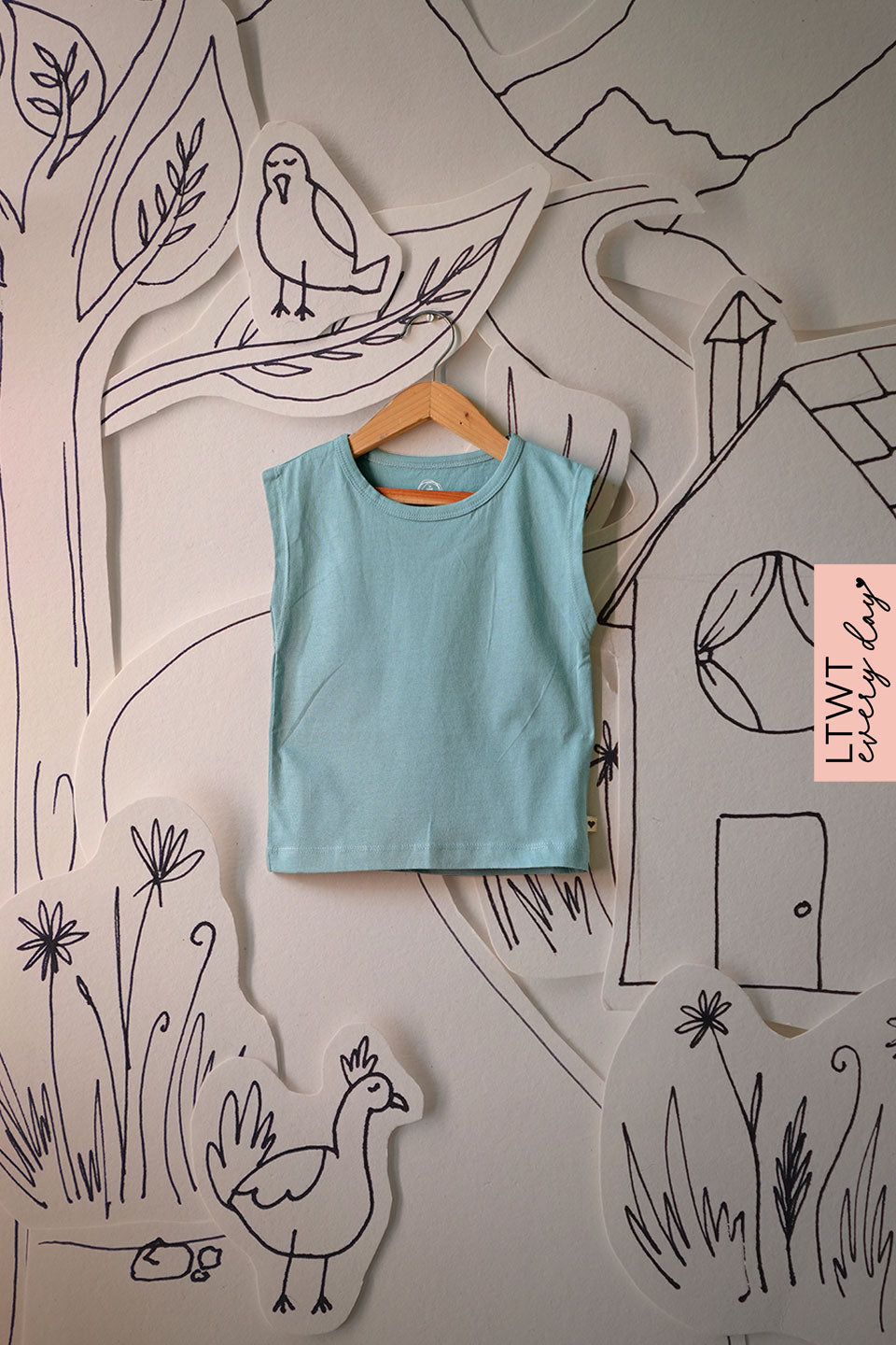 Girls-boys-tee-in-sea-green