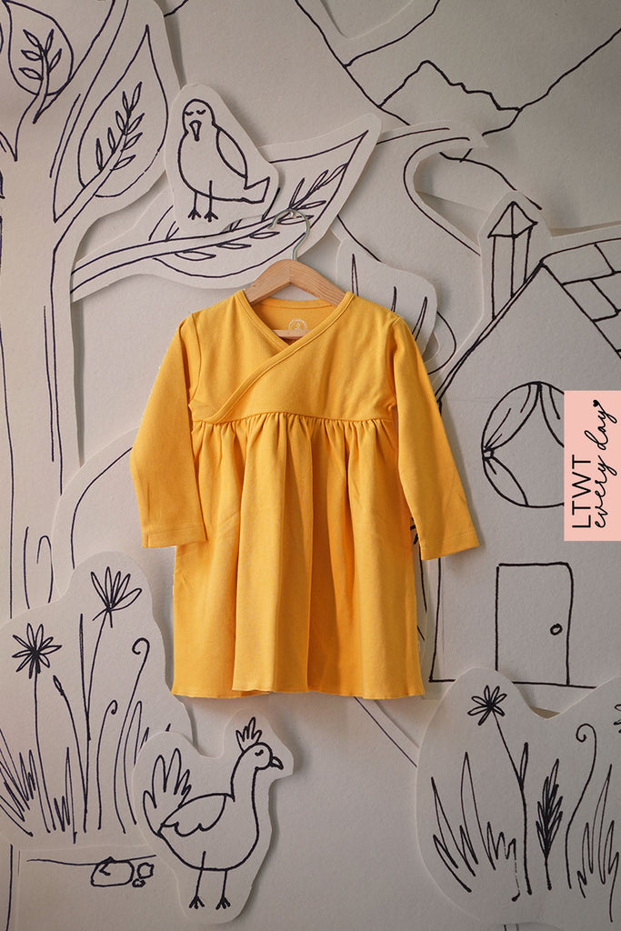 girls-wrap-dress-in-yellow