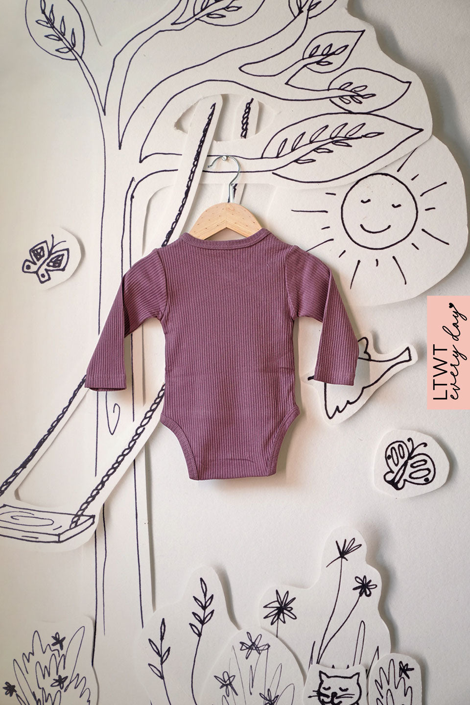 Baby-romper-for-girls-boys-mauve-purple