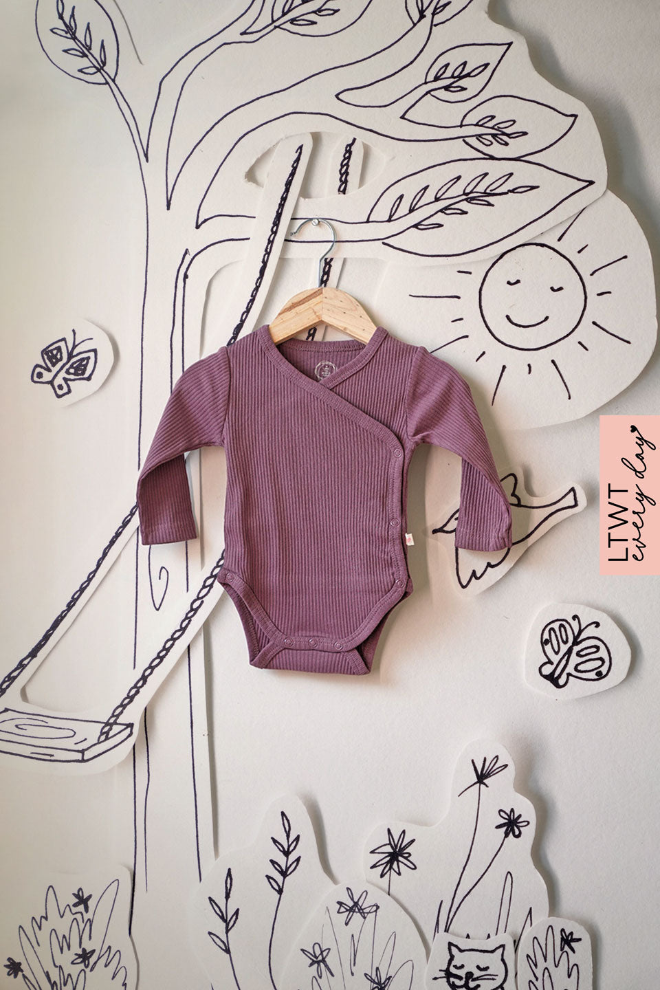 Baby-romper-for-girls-boys-mauve-purple