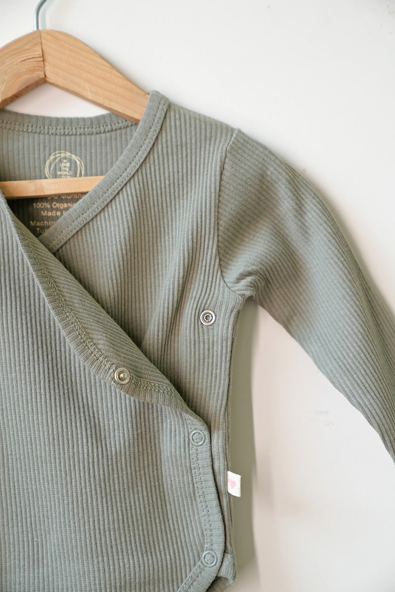 Everyday unisex baby onesie in olive for girls boys Preemie