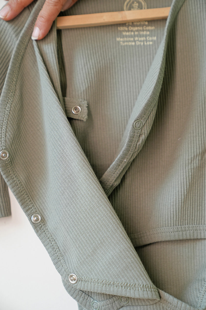Baby-romper-for-girls-boys-olive-green