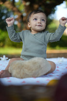 Baby-romper-for-girls-boys-olive-green